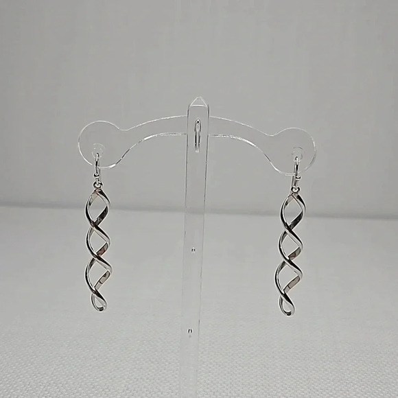 Lia Sophia Silver Twist Drop Earrings - Picture 6 of 8